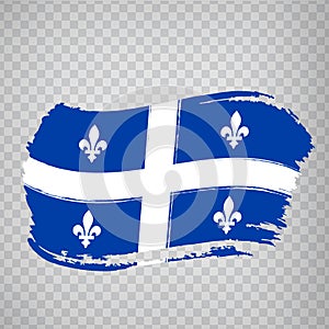 Flag of Quebec brush strokes. FlagÃÂ  Quebec Province of Canada on transparent background photo